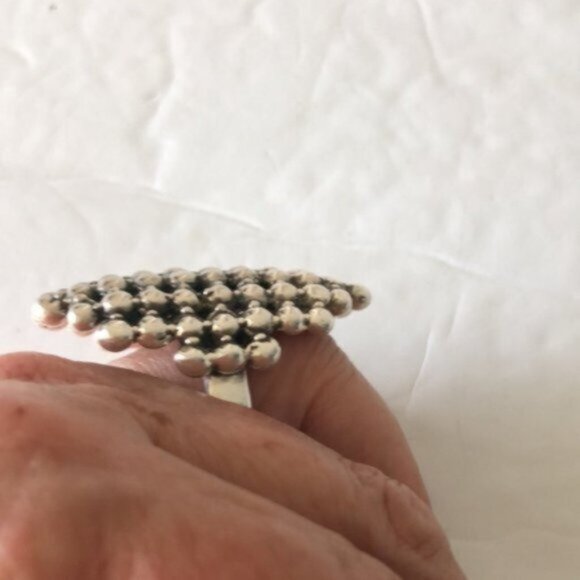 E&L Israel Statement Popcorn Ring Sterling Silver Electroform  Sz. 7 - Picture 12 of 15
